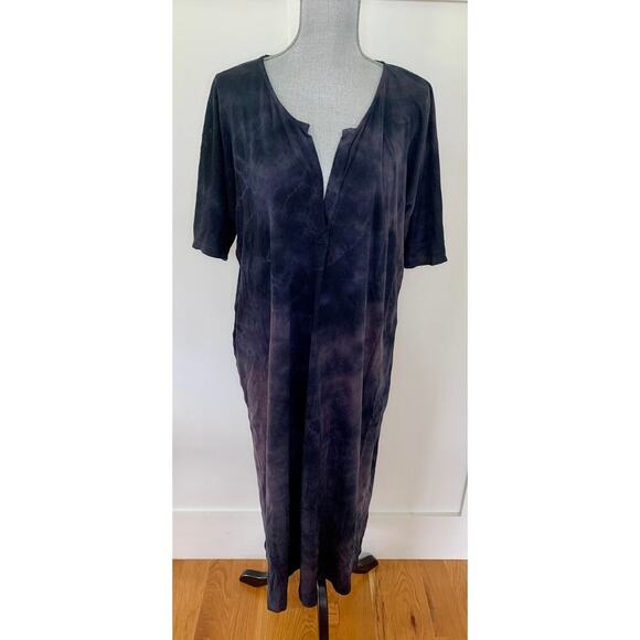 Raquel Allegra Maxi Dress in Black Size 2 Tie-Dye A-Line Boho Classic V-Neck - Picture 1 of 4